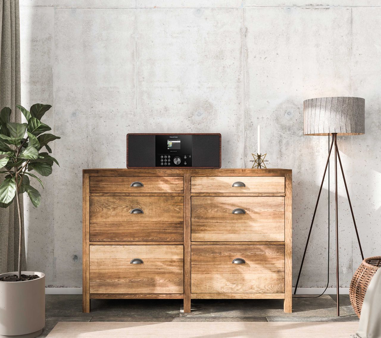 TELESTAR DIRA DAB /UKW Stereo Radio mit Bluetooth S 24 CD holzoptik