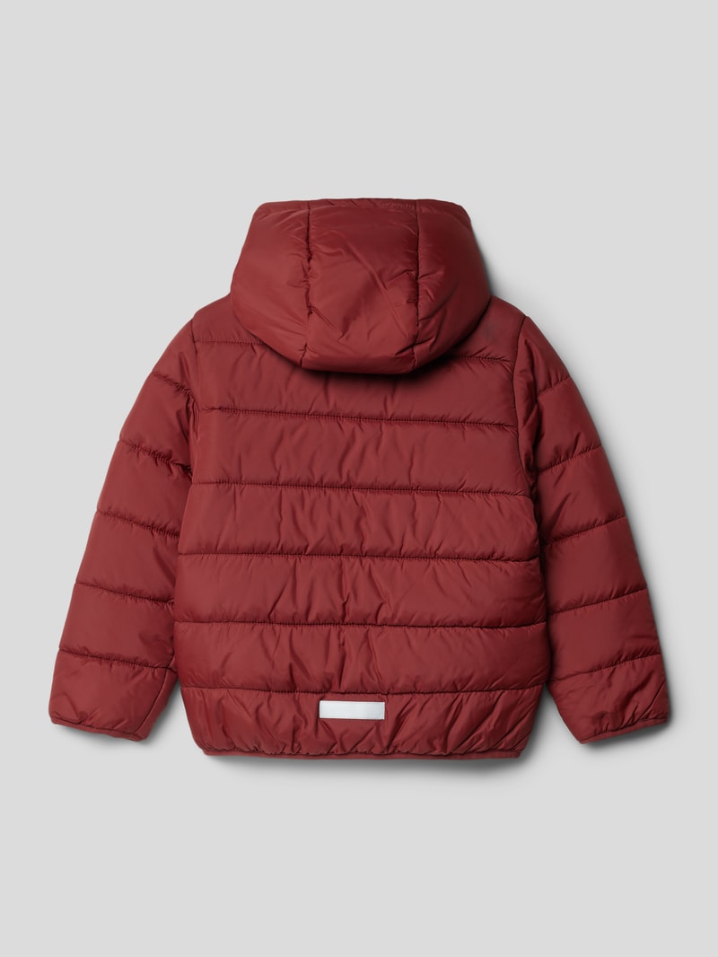 Steppjacke mit Kapuze in rostrot