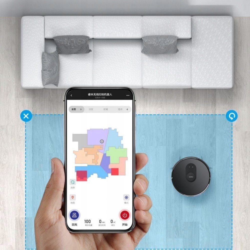 Xiaomi Nass-Trocken-Saugroboter ROIDMI EVE Plus - Saugroboter - mit Wischfunkiton - 50 Watt - schwarz