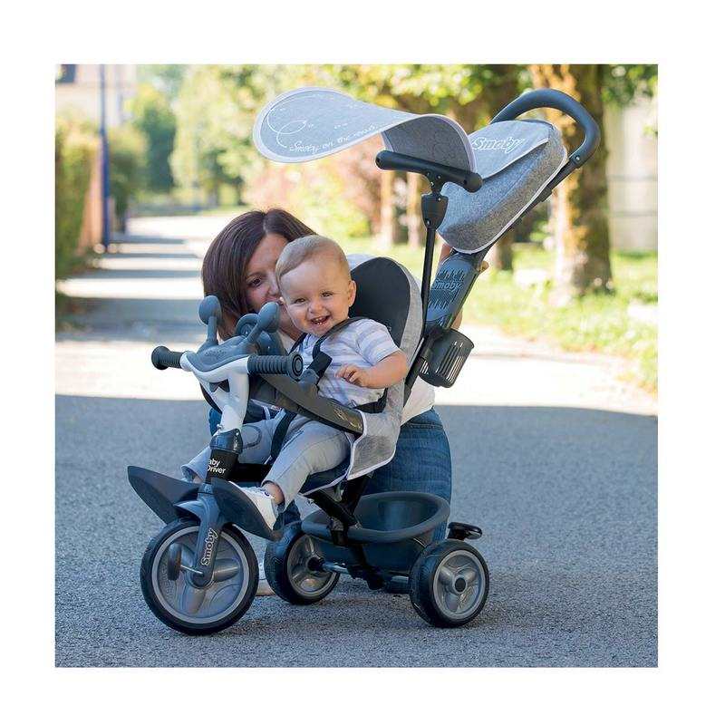 Tricycle baby driver noir et gris Smoby