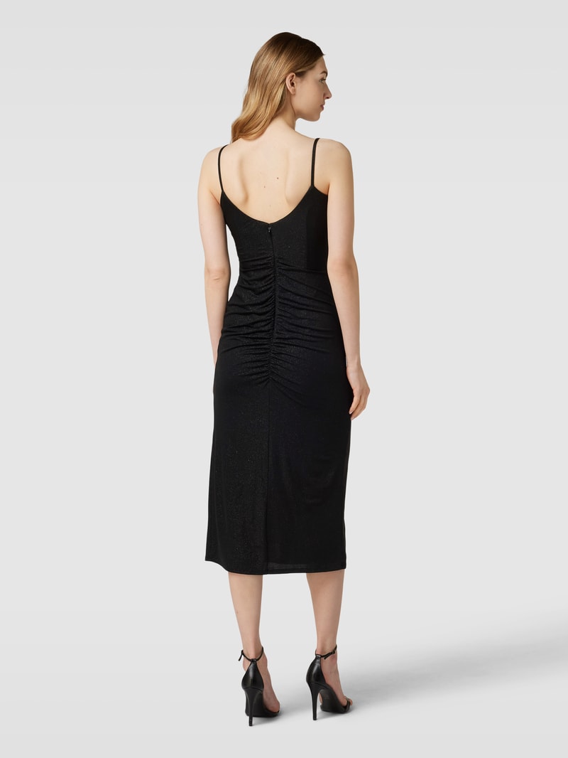Cocktailkleid mit Effektgarn in schwarz