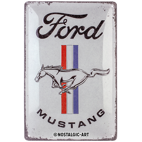 Nostalgic Art Retro Blechschild 20x30cm, Motiv "Ford Mustang - Logo", 1 Stück - ATU