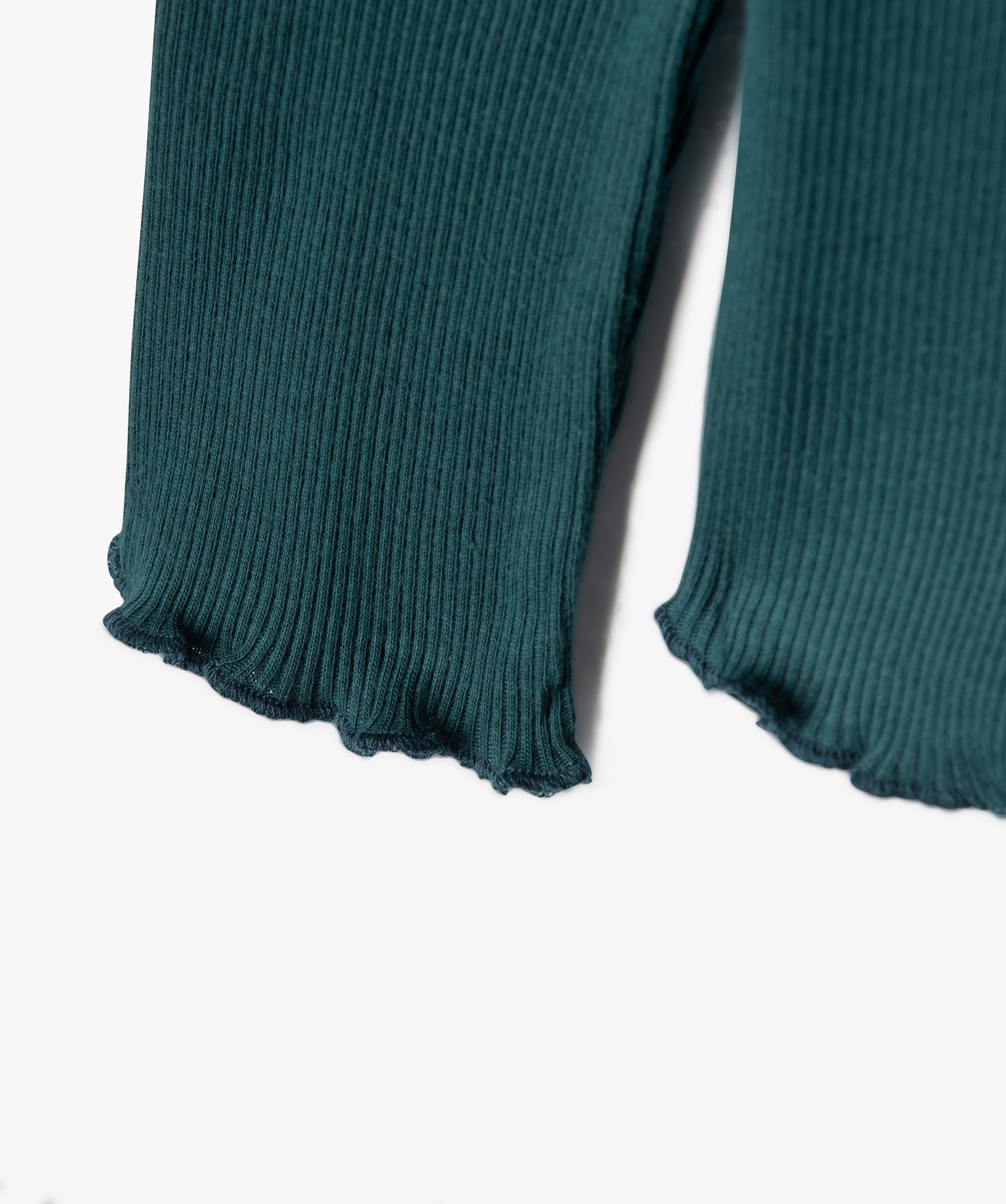 Tee-shirt à manches longues en maille ctelée fille vert | GEMO