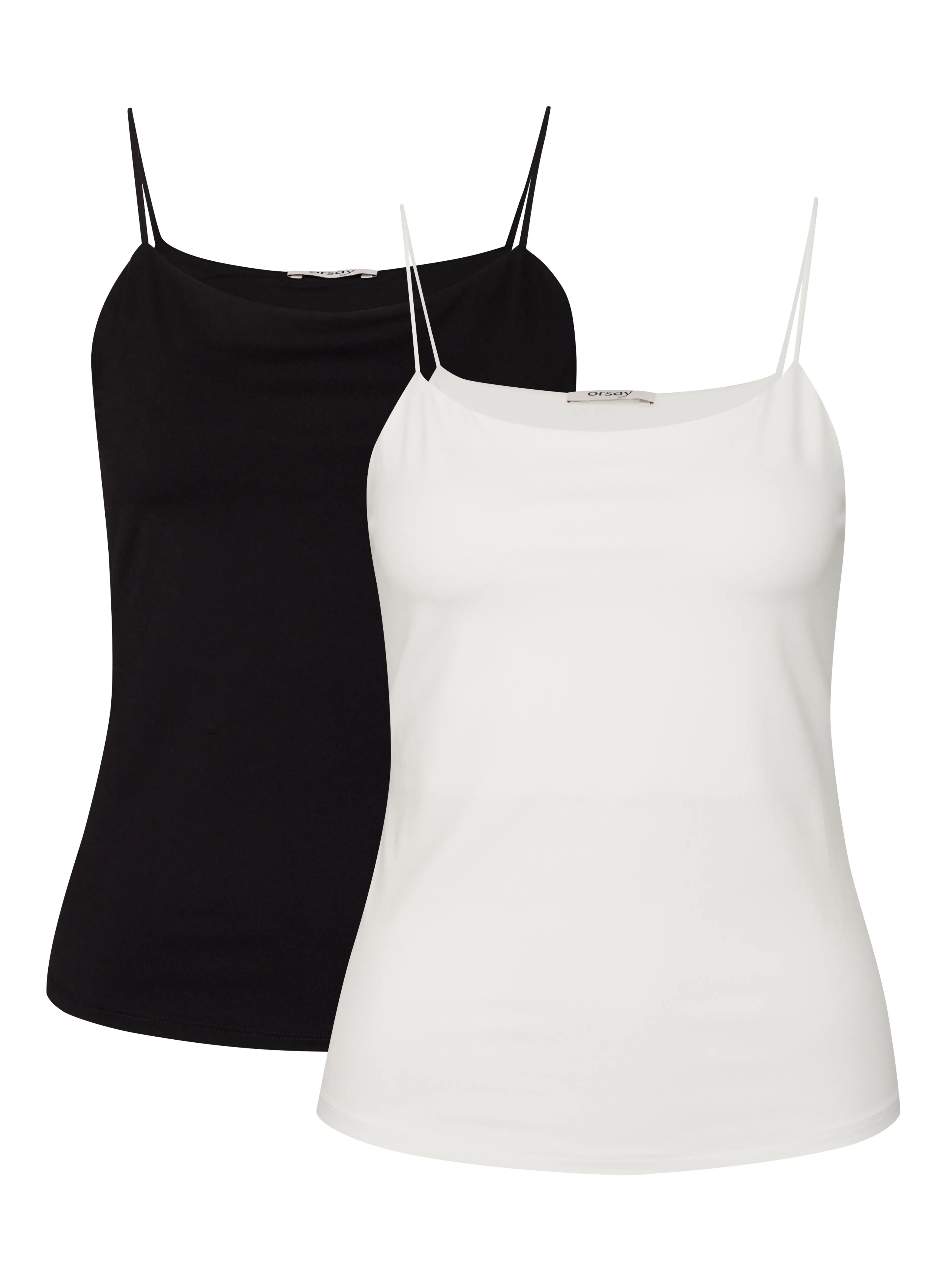 Set aus zwei Damen-Tank-Tops in Schwarz und Weiß ORSAY
