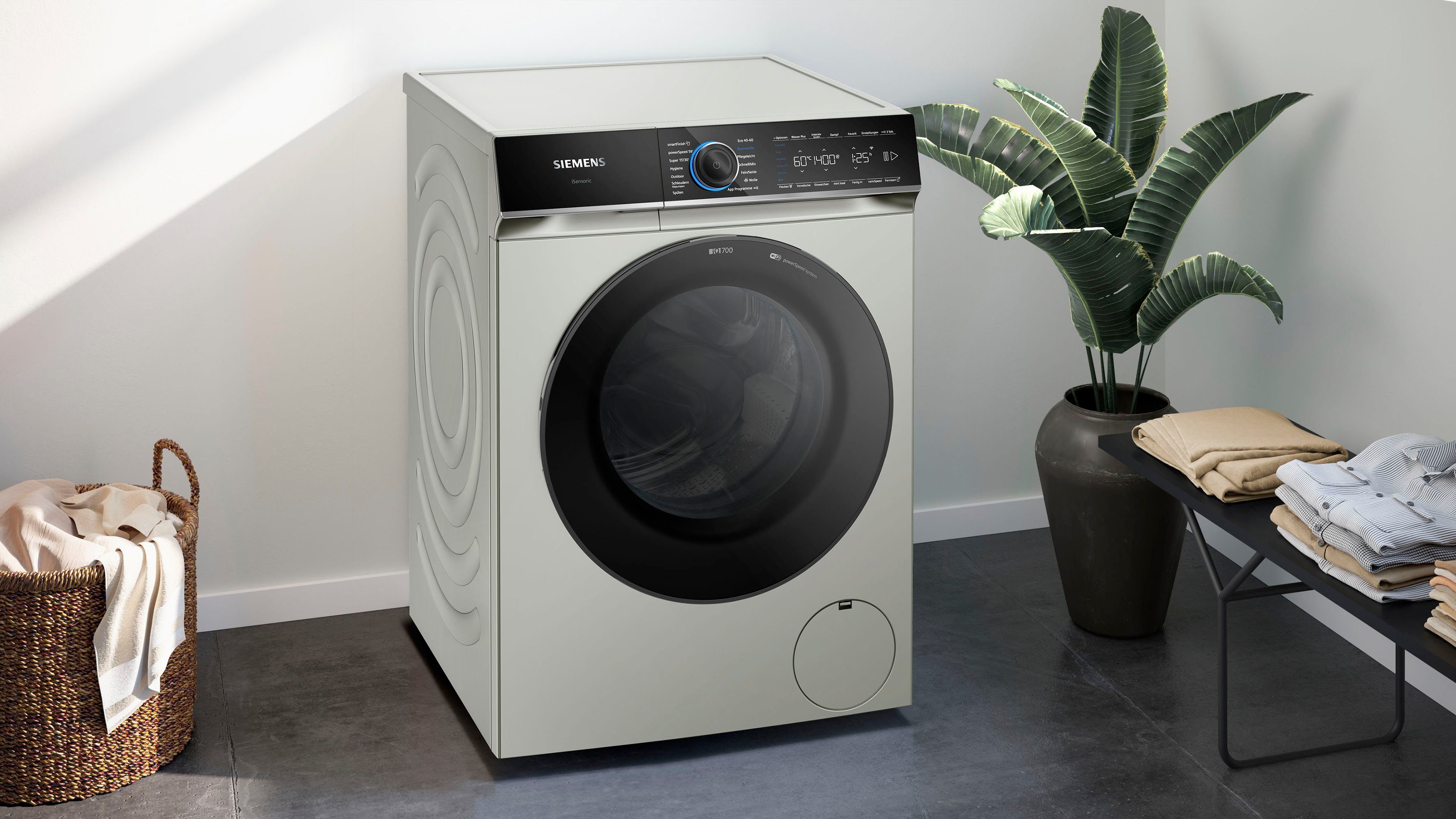 SIEMENS Waschmaschine WG44B20X40, 9 kg, 1400 U/min, smartFinish – glättet dank Dampf sämtliche Knitterfalten