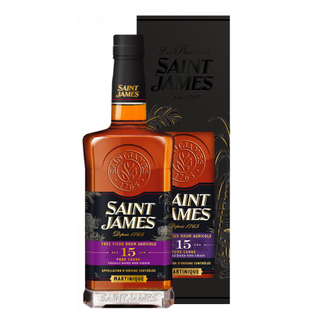 SAINT JAMES - RHUM VIEUX AGRICOLE 15 ANS - ETUI