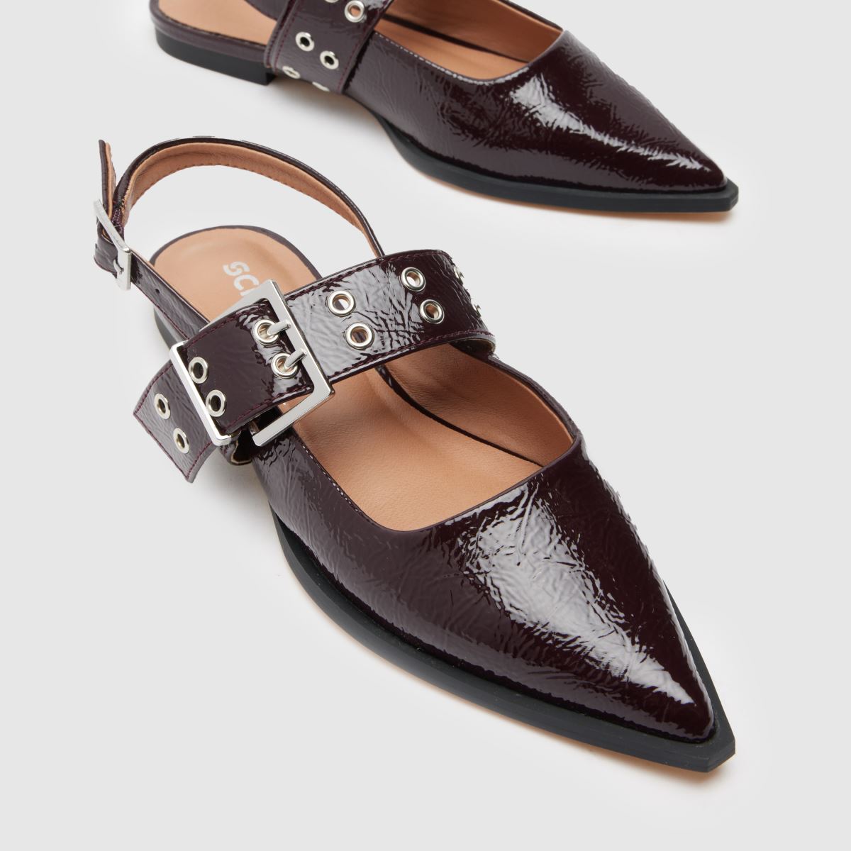 Schuh Lorella Point lapos talpú cipő bordó színben