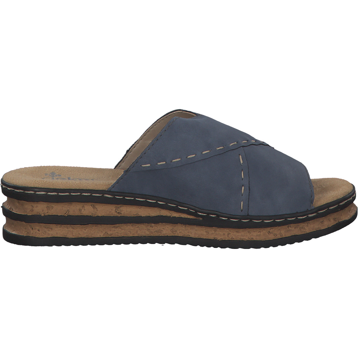 Rieker 62987, Plateau-Pantoletten, Damen, lightblue