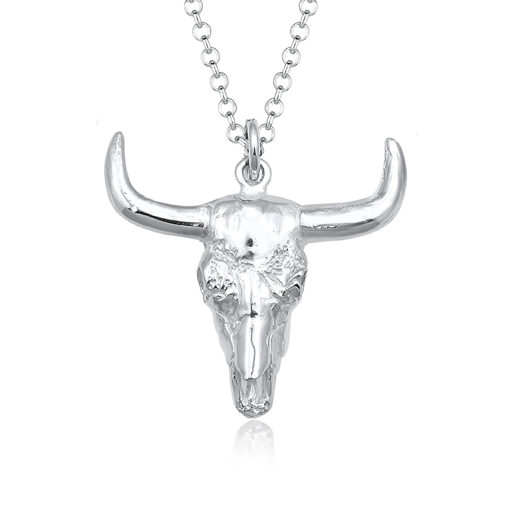 KUZZOI KUZZOI Collier Corne Taureau Collier Hommes - (925/1000) Argent collier