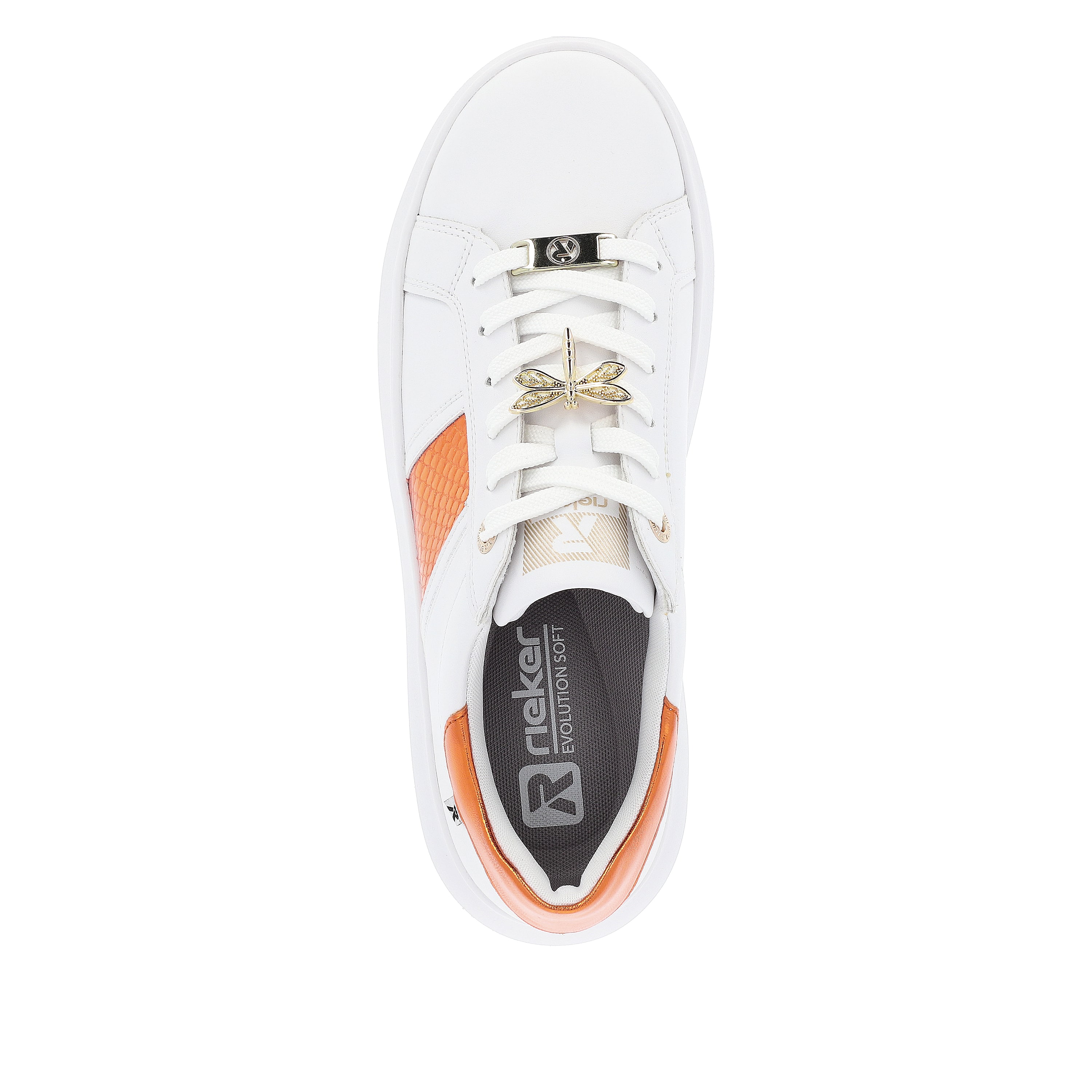 Rieker Damen Sneaker Low pearl-white copper-metallic