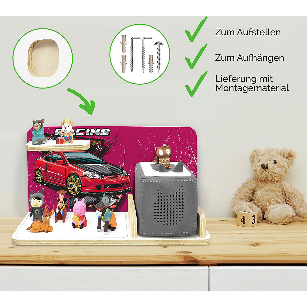 Regal für Musikbox Racing, klein - geeignet für Toniebox