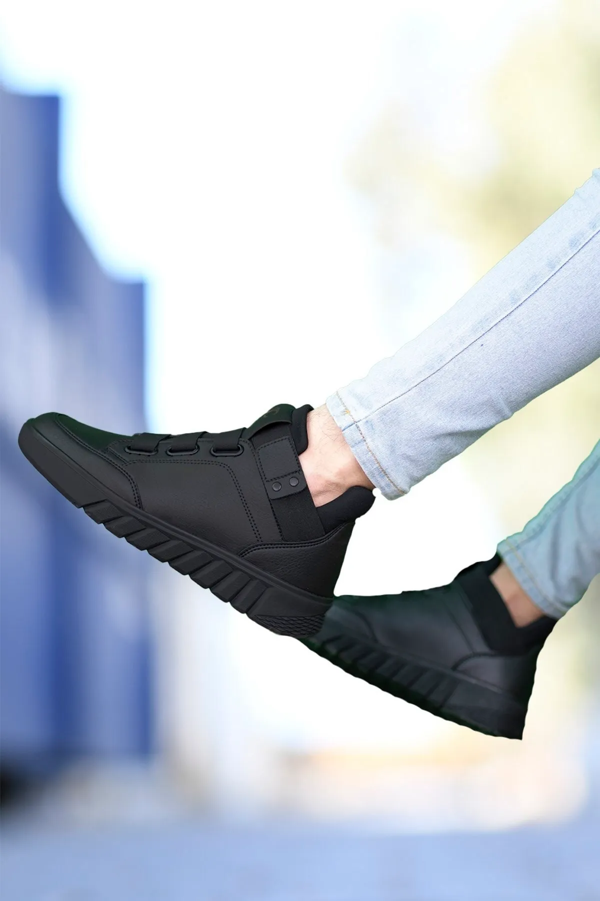 Riccon  Schwarze schwarze Unisex-Sneaker-Stiefel 0012383