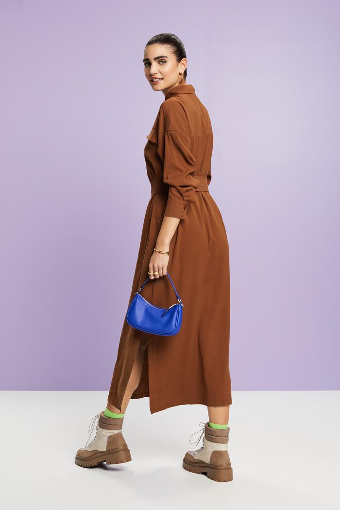 Oversize-Hemdblusenkleid in Midilänge