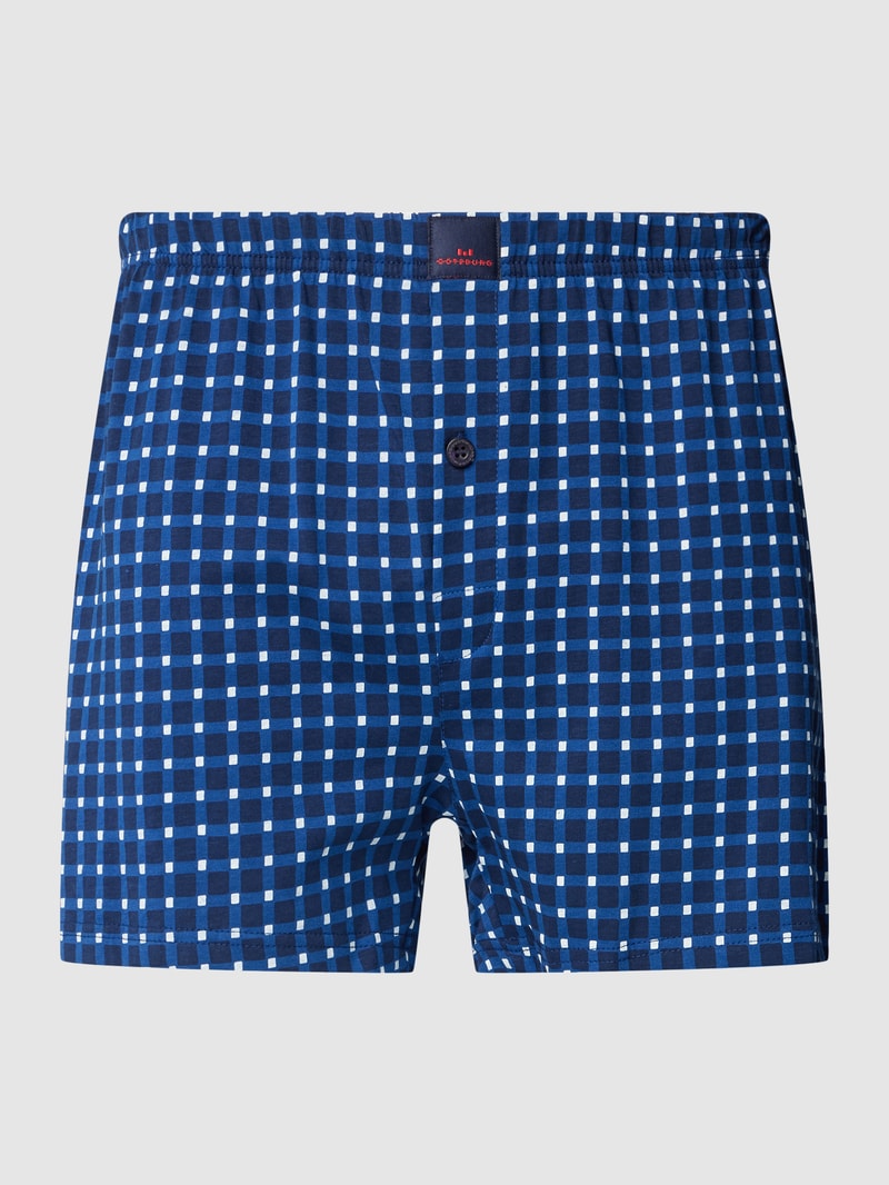 Boxershorts mit Allover-Muster Modell 'PURE COTTON' in blau