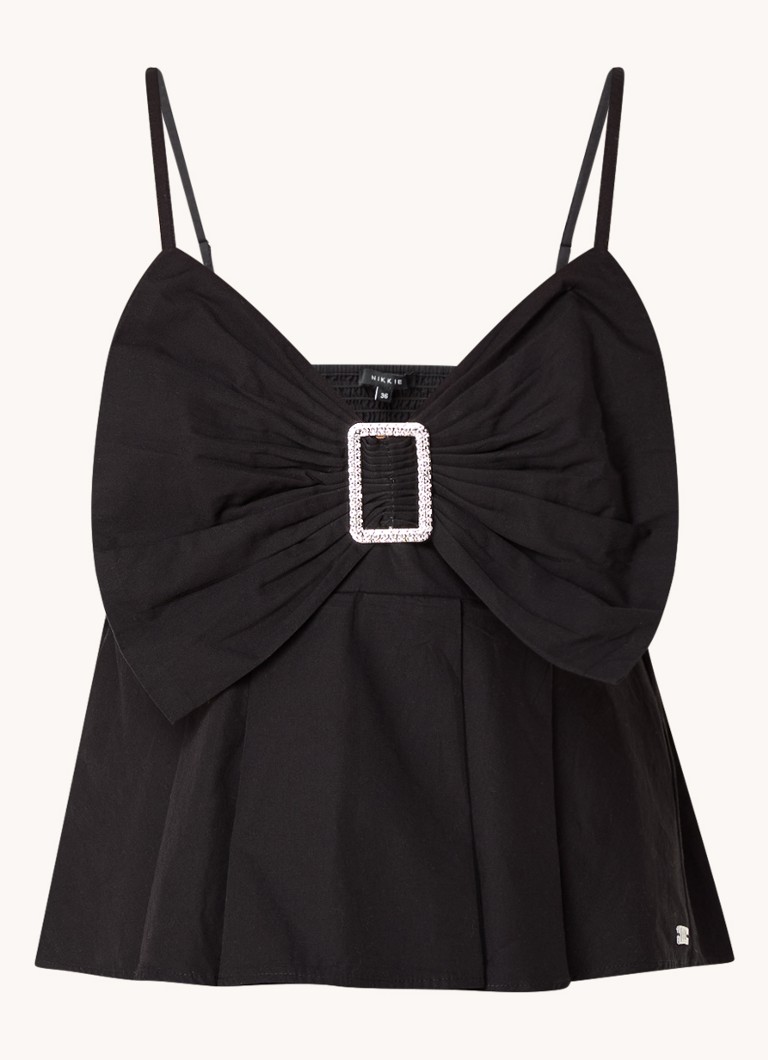 NIKKIE Dhulia crop top με φιόγκο και στρας
