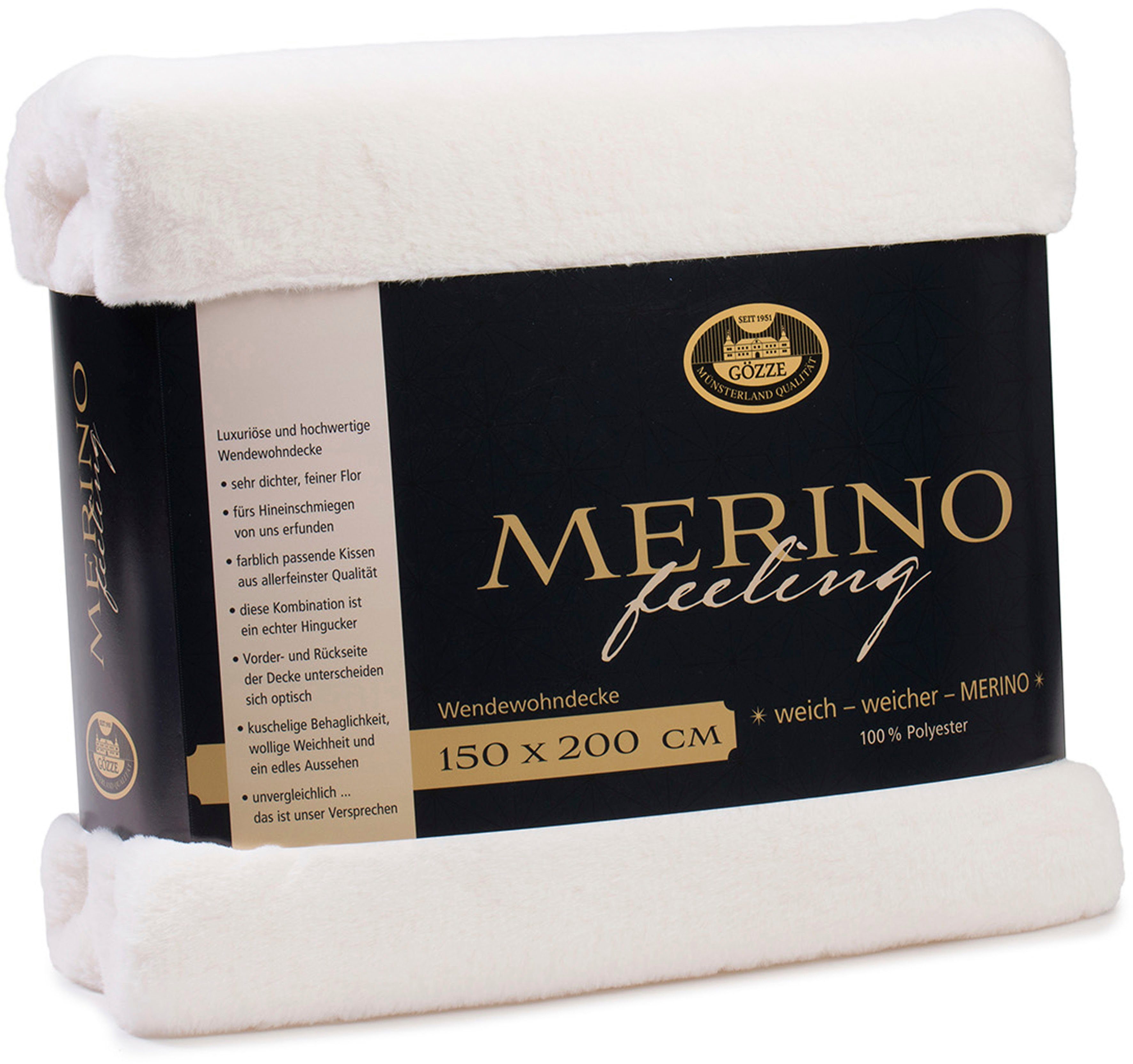 Wohndecke Merino Wendewohndecke, Gözze, kuschelig weich
