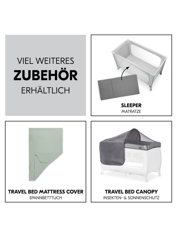 Hauck Reisebett Dream N Play Plus (mit seitlichem Einstieg) in grau,gruen günstig kaufen onesize