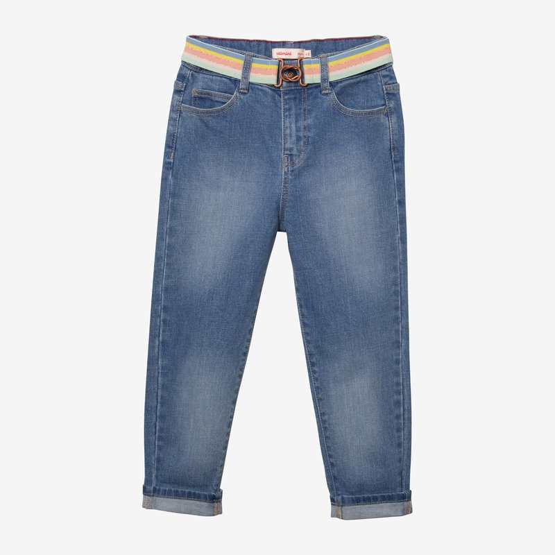 Jean fille ceinture rayée bleu clair Catimini