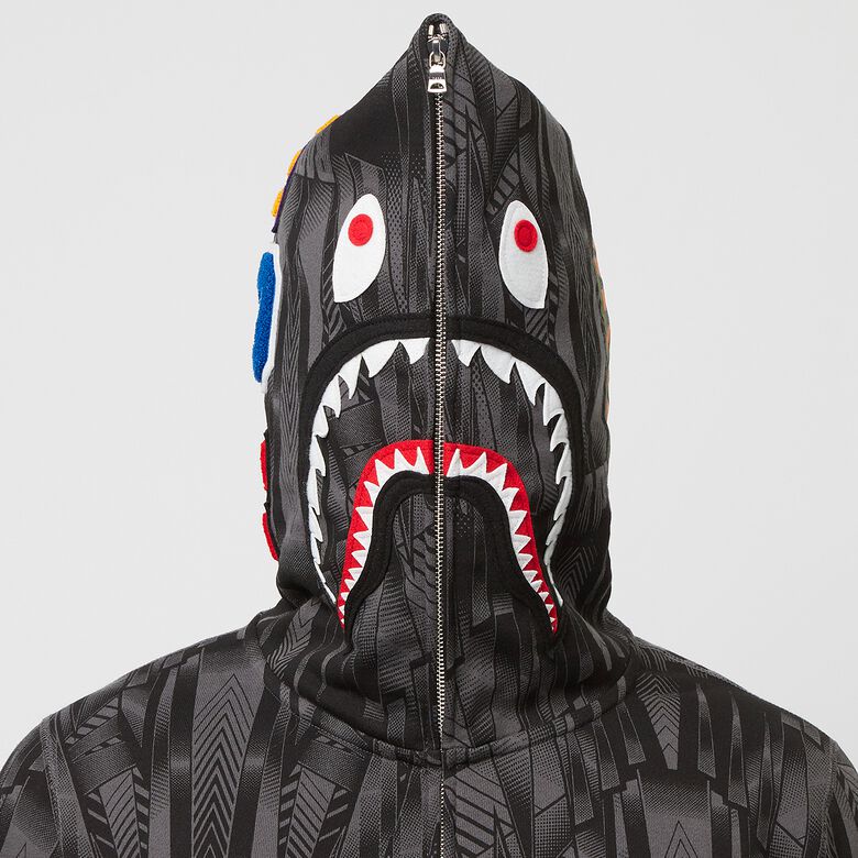 A Bathing Ape Bape Speed Racer Shark Full Zip Hoodie Black
