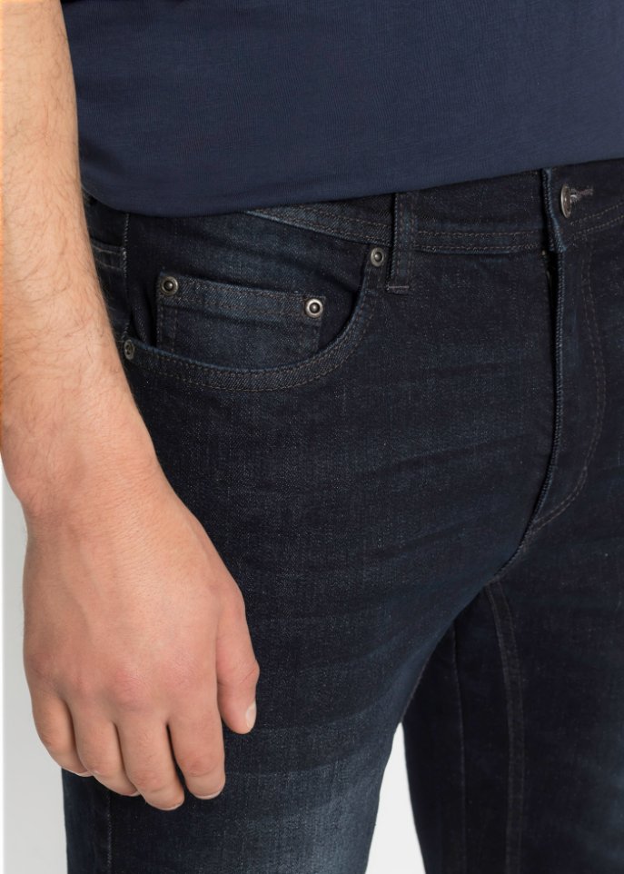 Stretch-Jeans-Bermuda mit verstärktem Schritt, Regular Fit