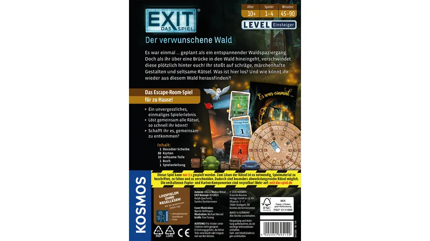 KOSMOS - EXIT - Das Spiel: Der verwunschene Wald - Level: Einsteiger