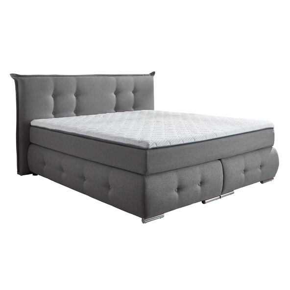 Boxspringbett Classic, grau, 180 x 200 cm