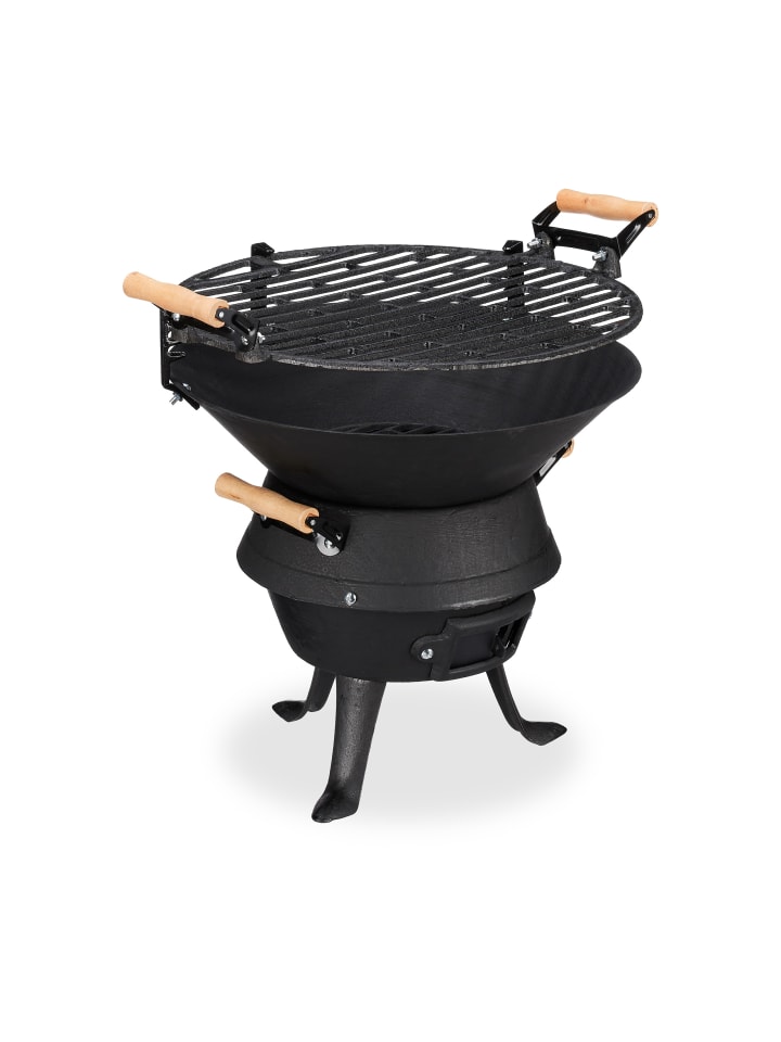 relaxdays Grillfass in Schwarz günstig kaufen onesize