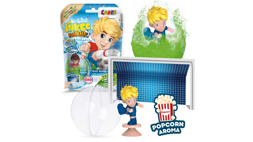 CRAZE - INKEE Fußball Badekugel mit Überraschung - 1 von 11 Fussballspielerfiguren 80 g