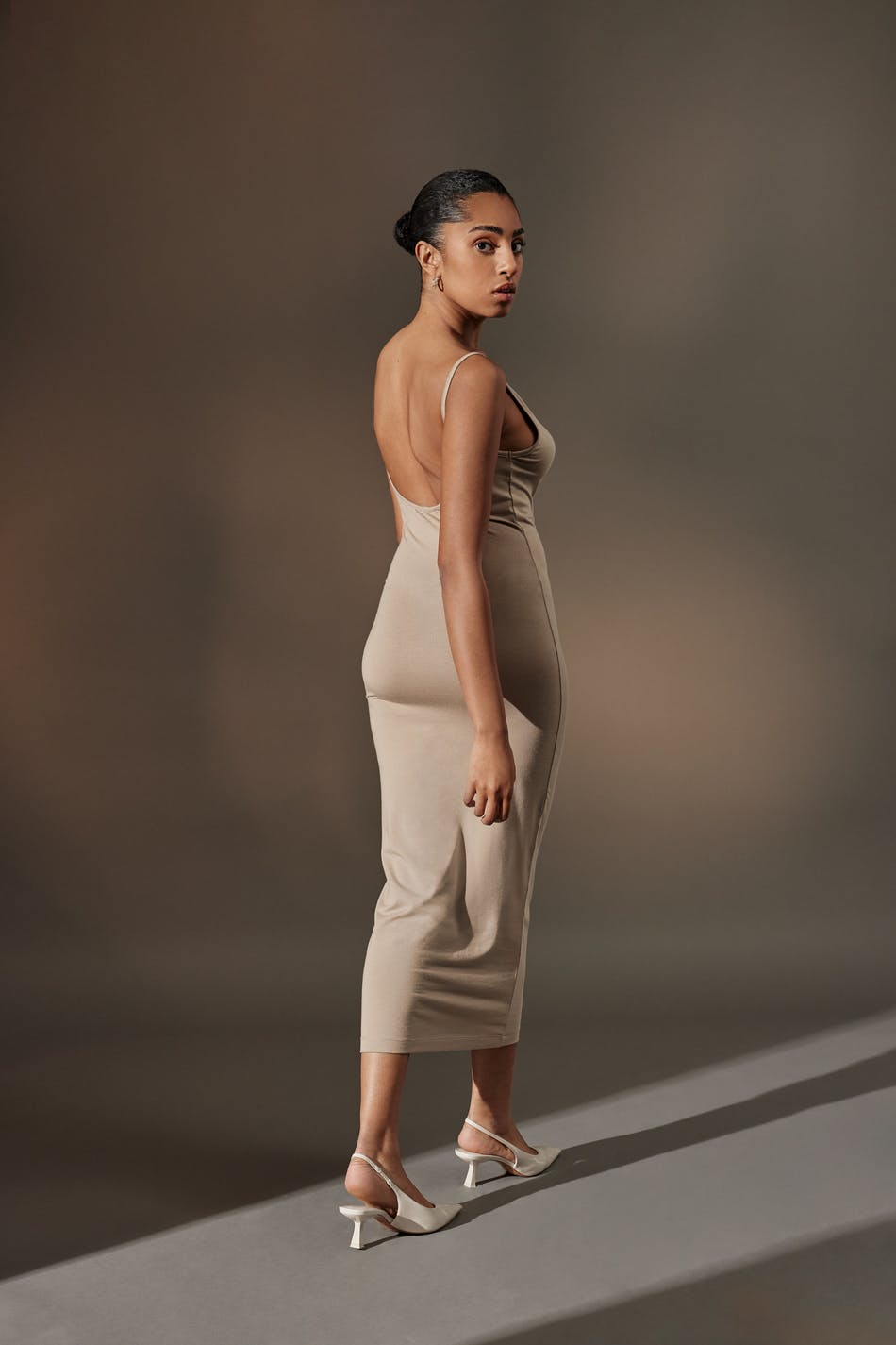 Boatneck strap dress