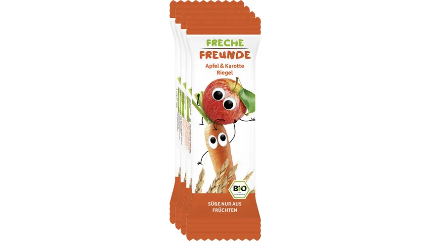 Freche Freunde Bio Getreideriegel Apfel & Karotte 4er-Pack 92 g
