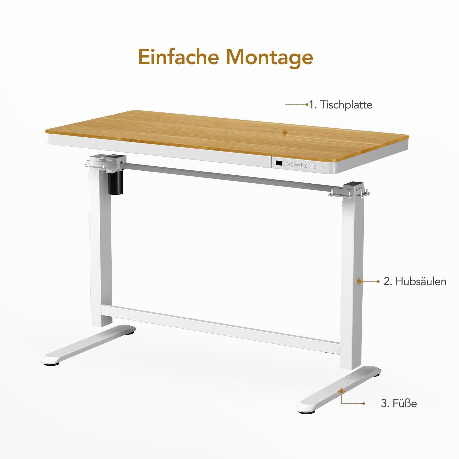 FLEXISPOT Schreibtisch Comhar Höhenverstellbarer Schreibtisch (MDF, 120 x 60cm), mit Touch Funktion & USB, Kindersicherung-System