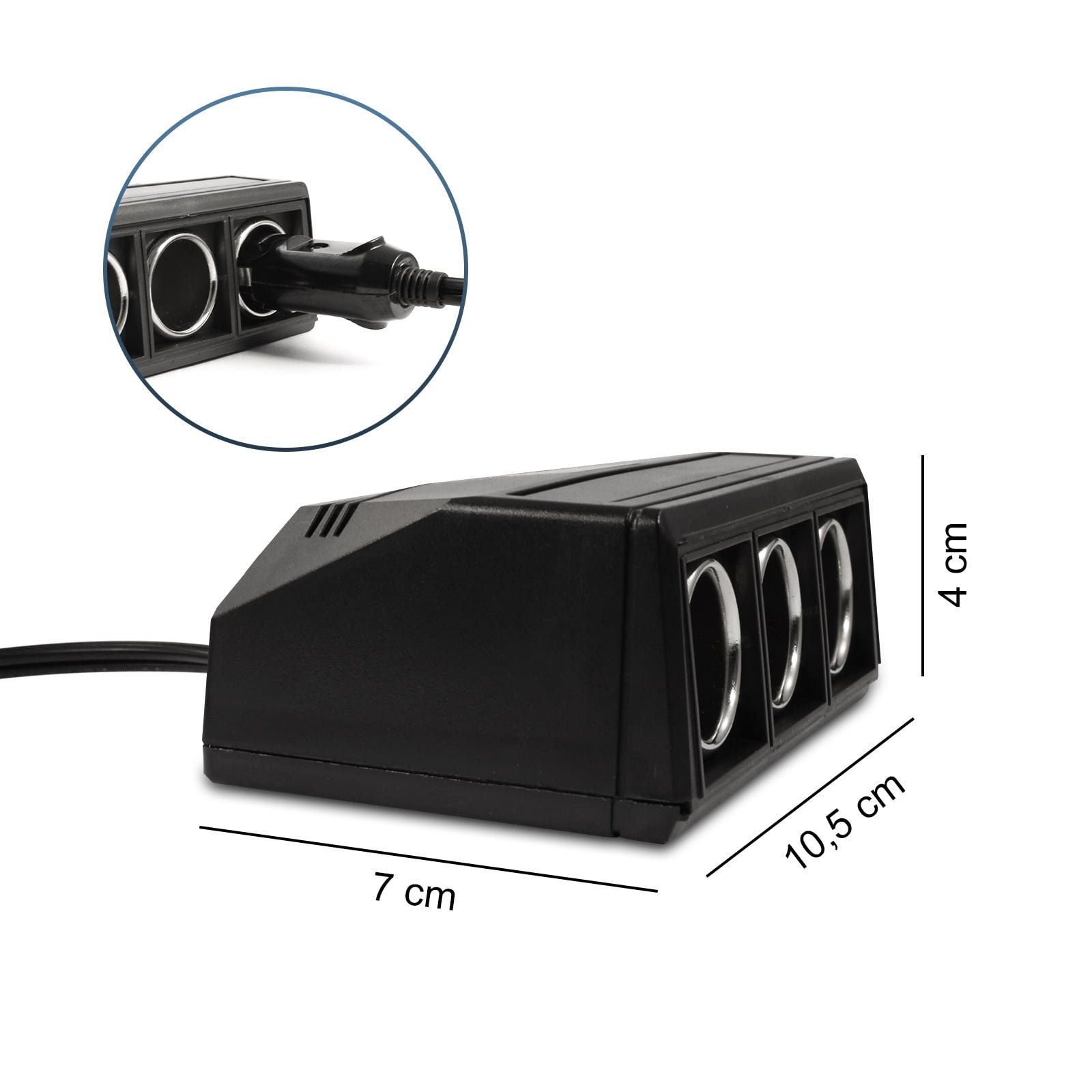 Filmer 3-fach Verteiler KFZ Zigarettenanzünder Auto Buchse KFZ-Adapter 1x Zigarettenanzünder zu 3x Zigarettenanzünder, 100 cm, Auto Adapter Steckdose Ladegerät 12V