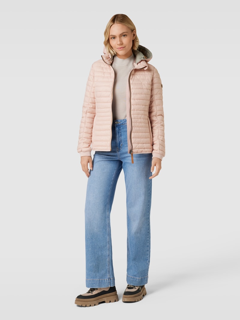 Steppjacke mit Label-Details in rosé