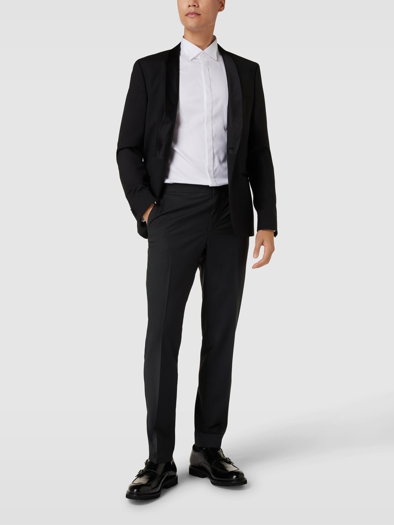 Anzughose mit Label-Patch in schwarz