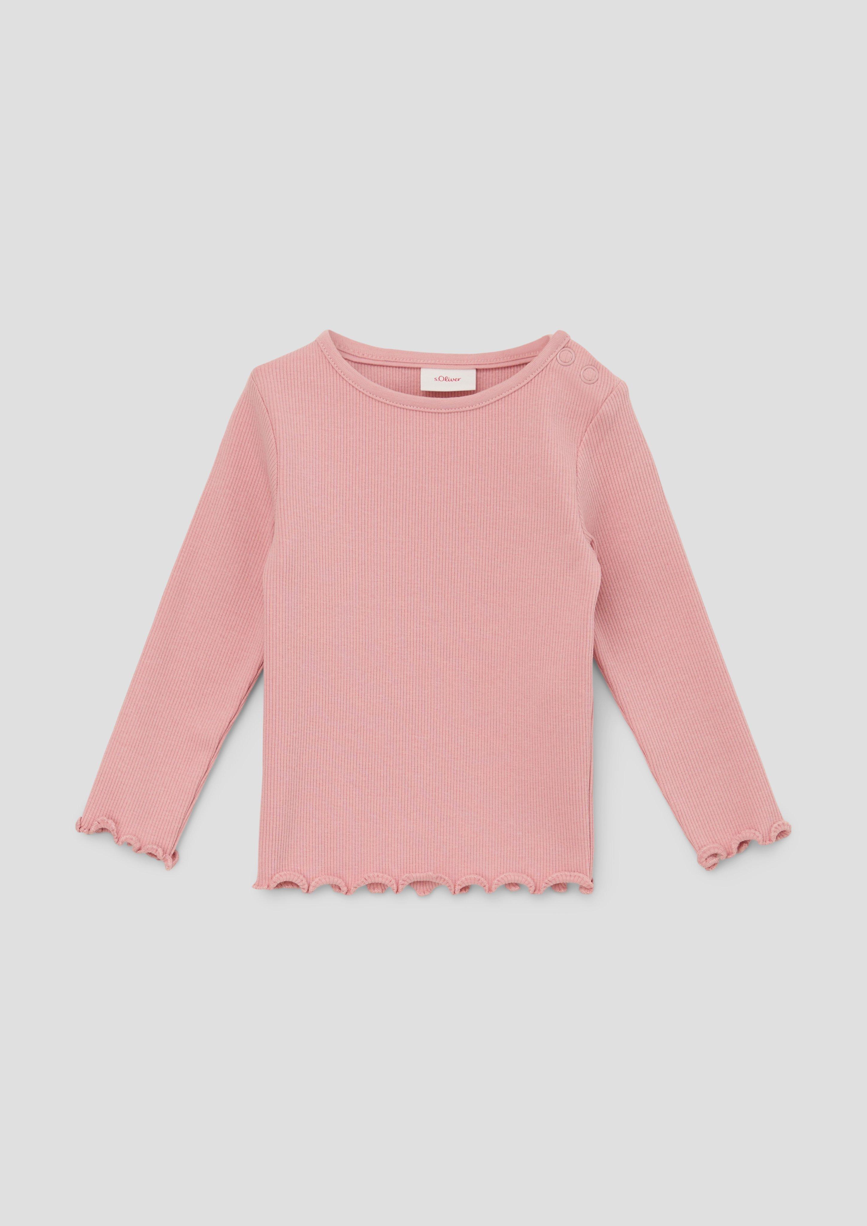 Geripptes Longsleeve mit Bogenkante  2137467-4261