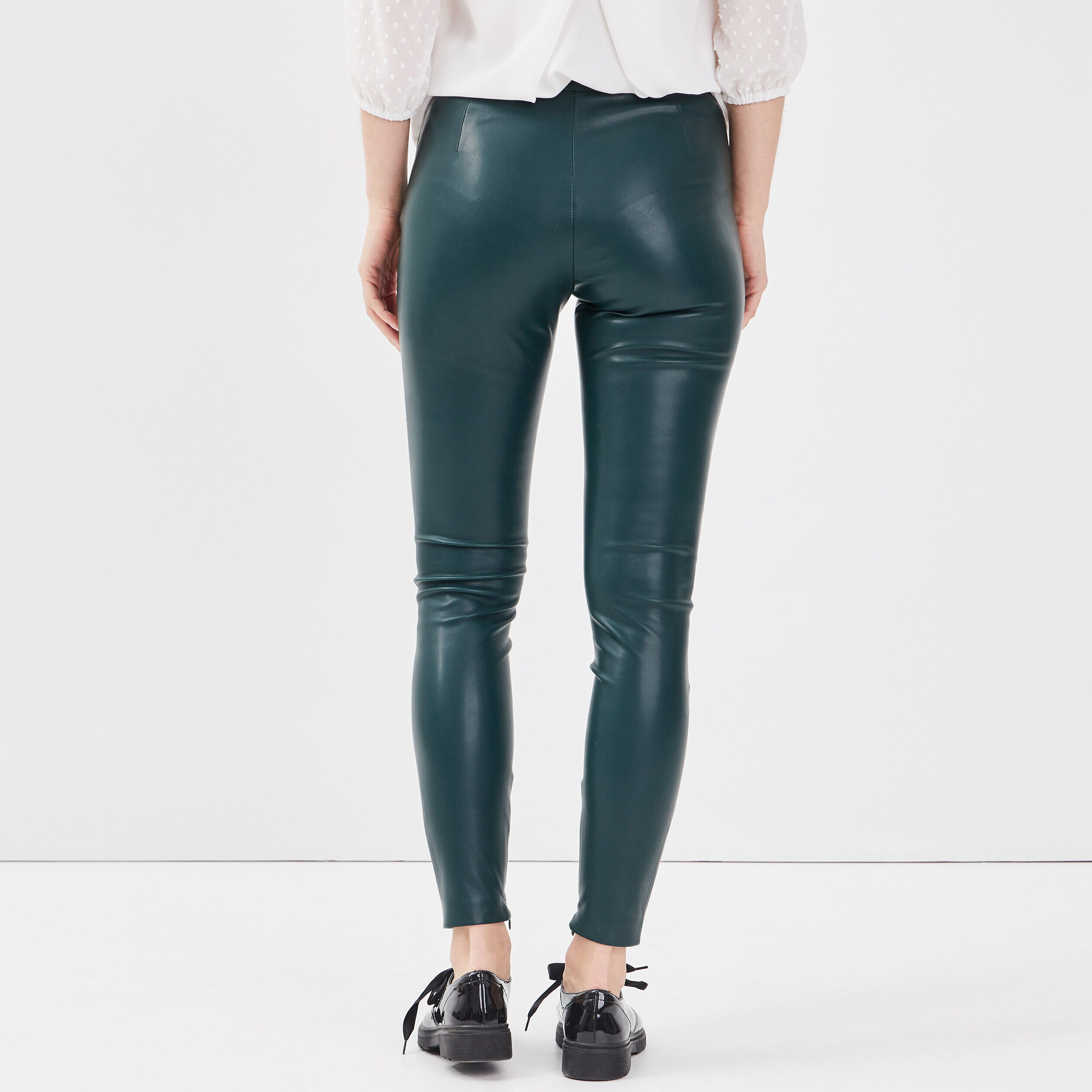 Legging similicuir vert kaki femme | Cache Cache