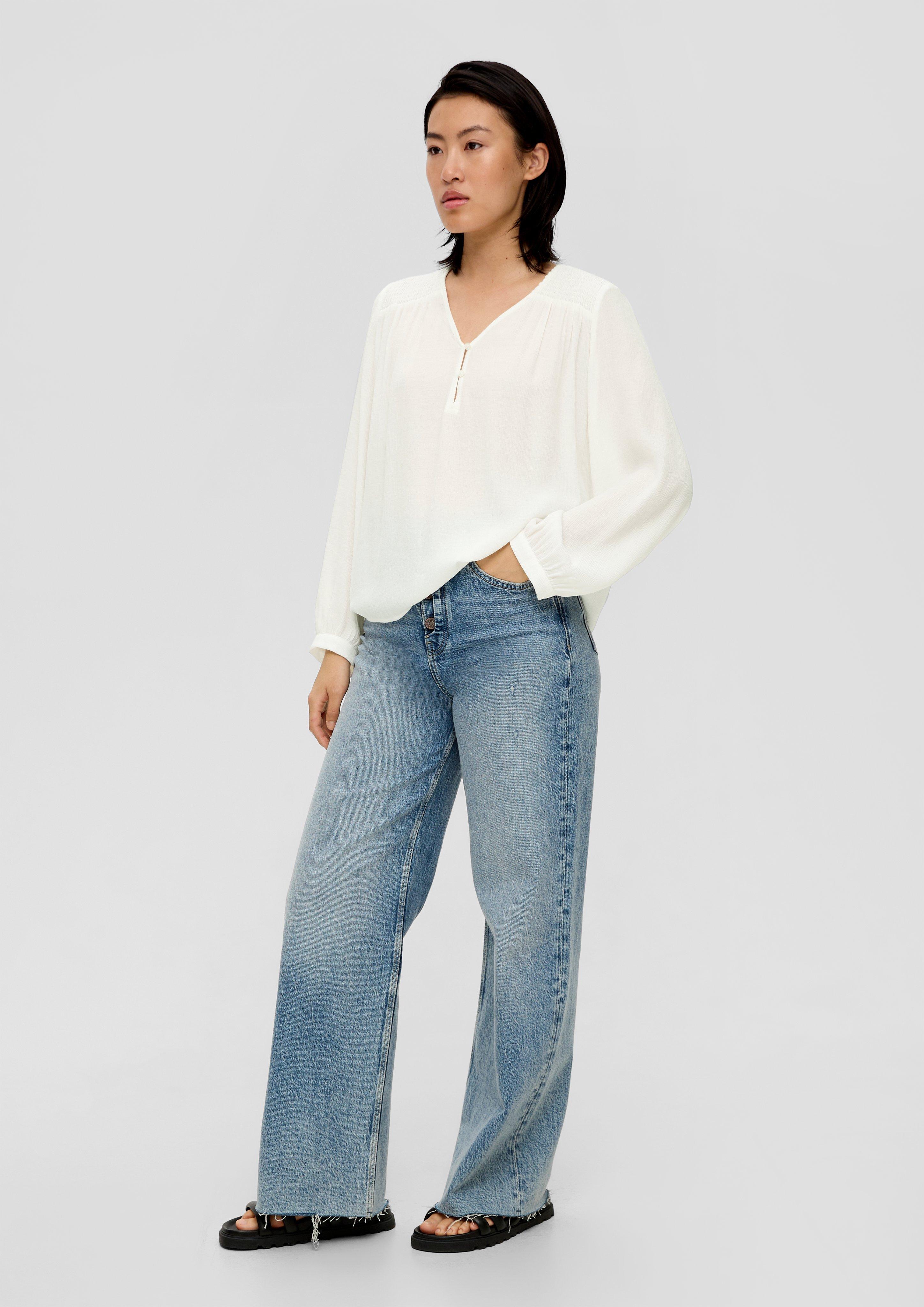 Bluse mit gesmokten Details  2135689-0210