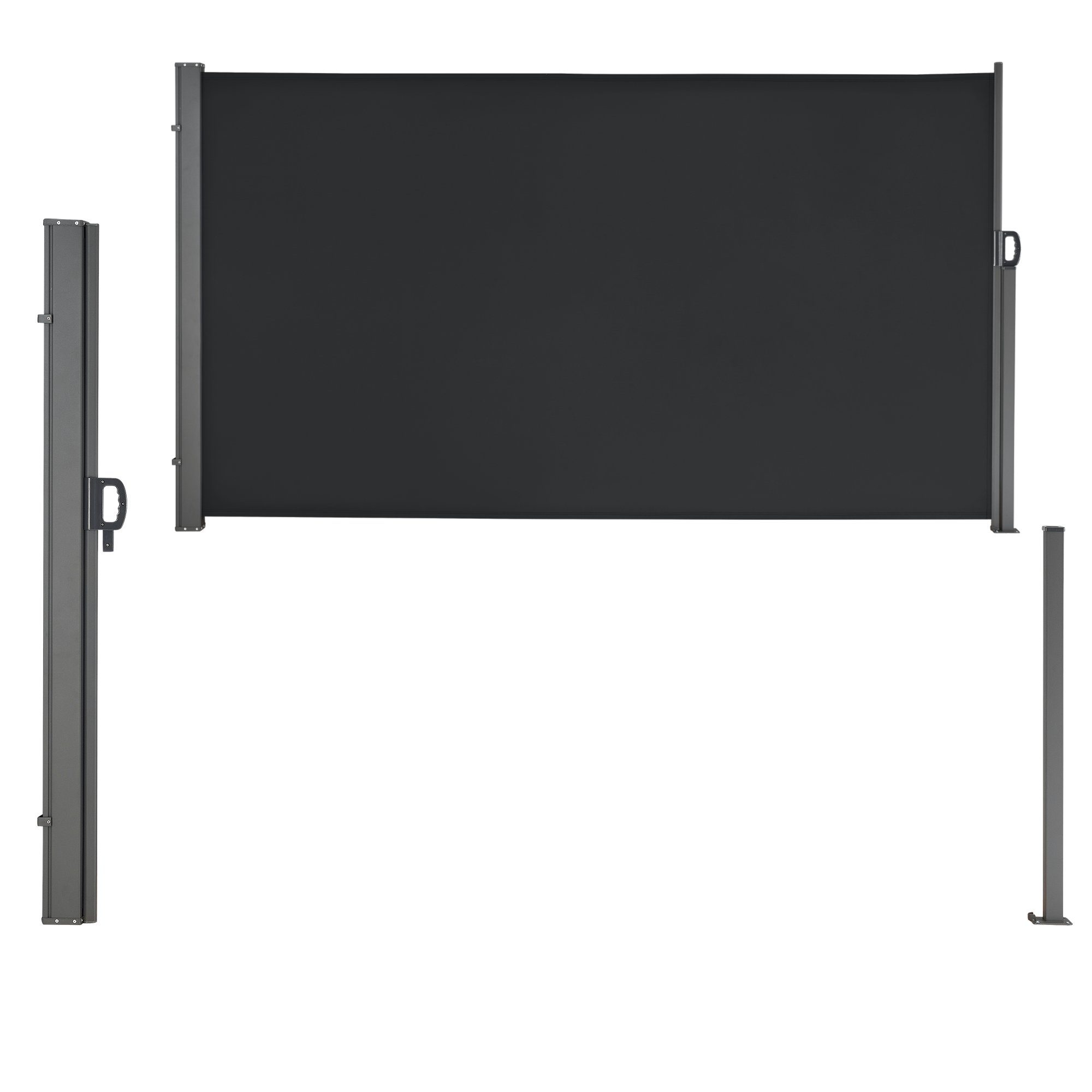 pro.tec Seitenmarkise Arrentela Sichtschutz 300 x 180 cm Schwarz