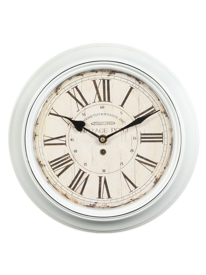 Ambiente Haus Wanduhr aus Metall in Weiß - 30 cm günstig kaufen onesize