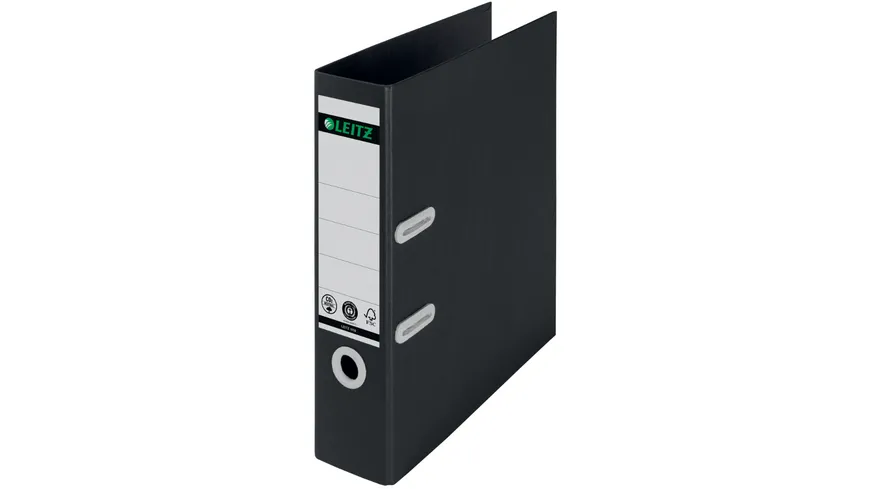 LEITZ Qualitäts-Ordner Recycle A4 breit schwarz schwarz