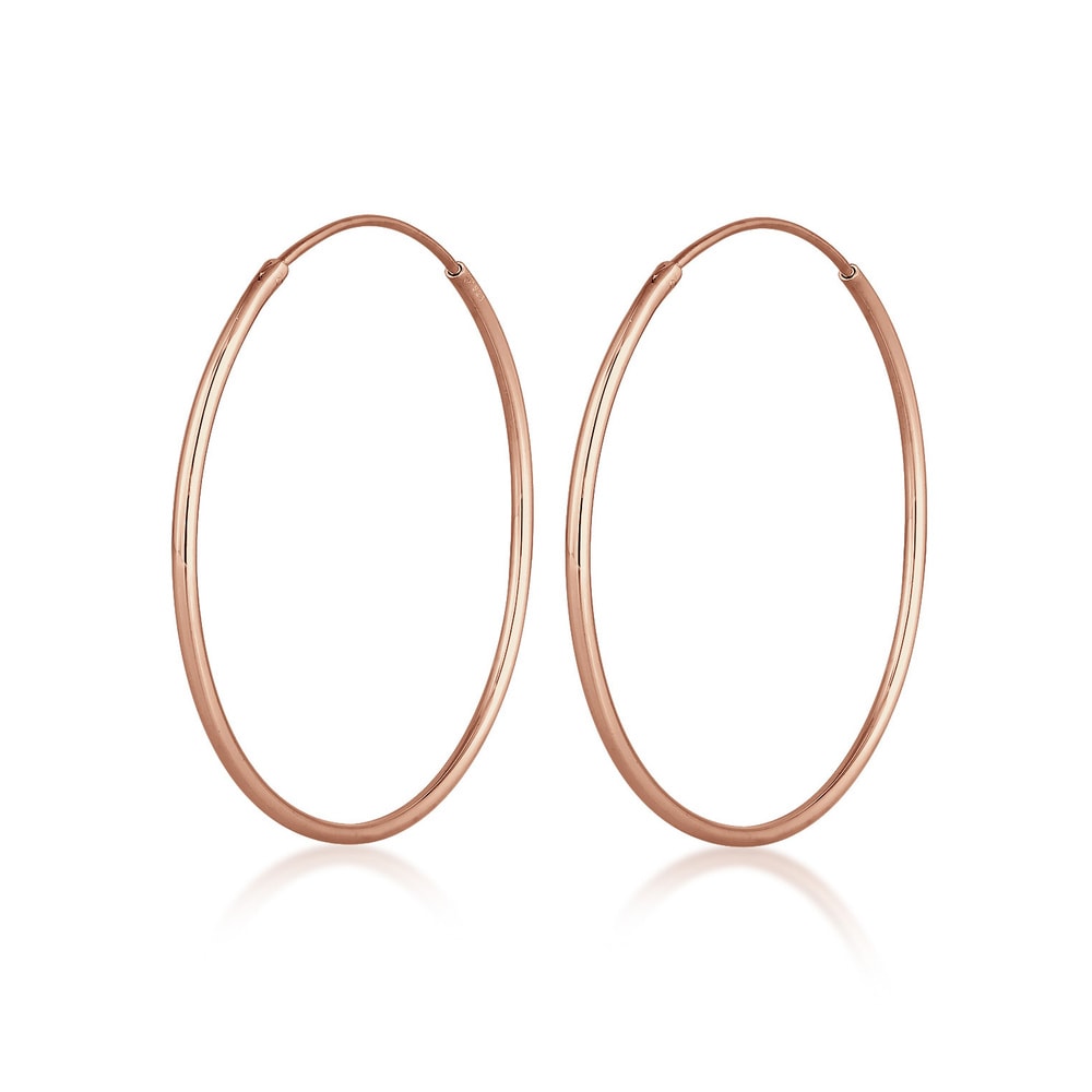 Elli Elli Boucles d'Oreilles Femme Créoles Modernes de Base en Argent Sterling 925 Boucles d'oreilles