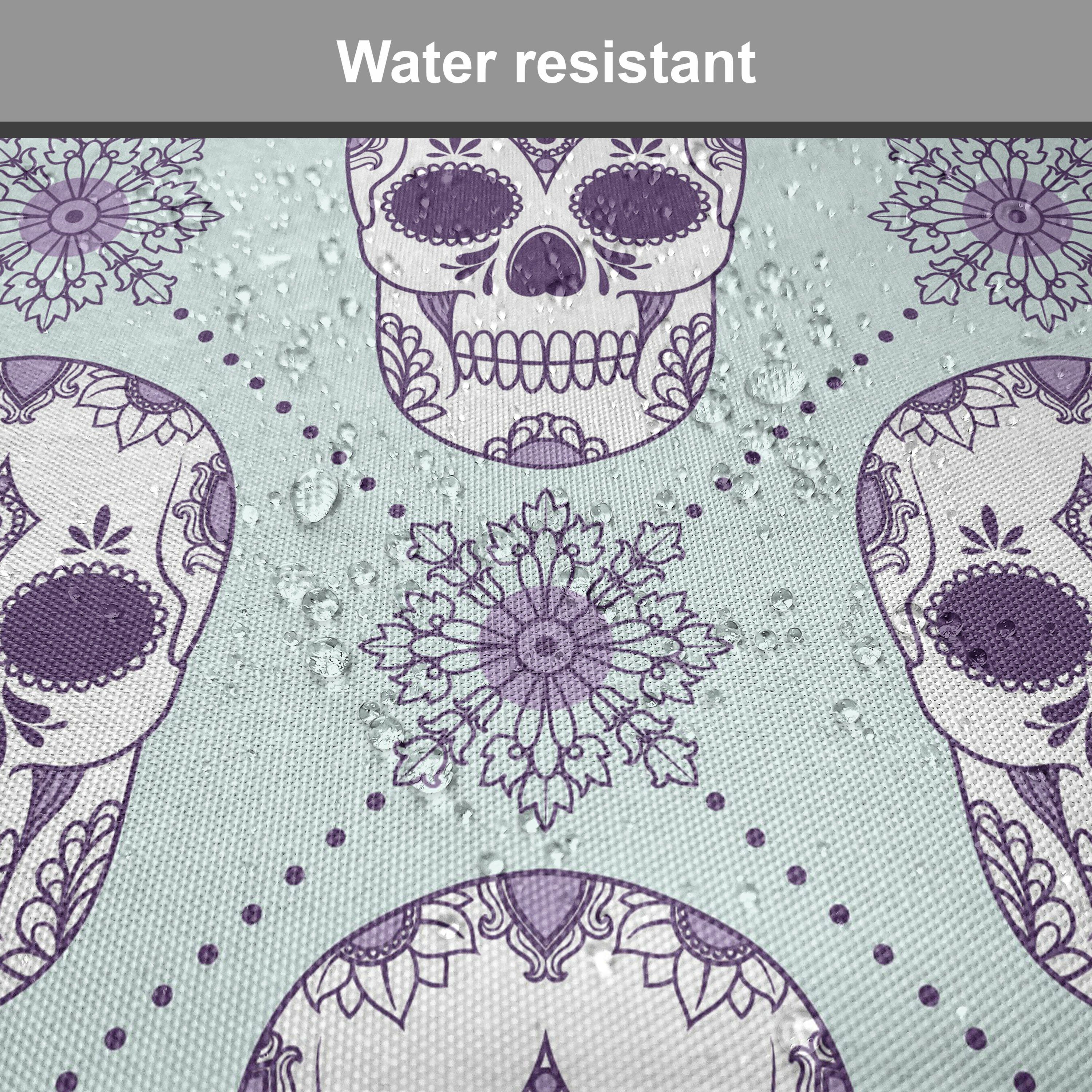 Abakuhaus Stuhlkissen Dekoratives wasserfestes Kissen mit Riemen für Küchensitze, Geometrisch Blumendamast-Schädel