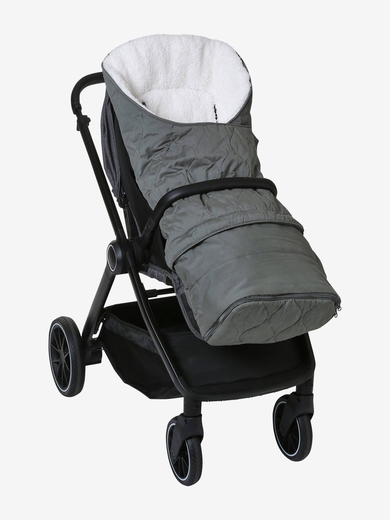 Vertbaudet Baby Ausfahrsack mit Futter aus Teddyfleece - moosgrün
