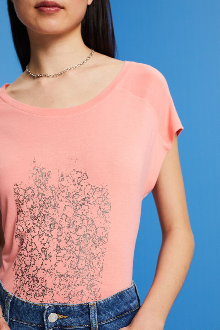 T-Shirt mit Print, LENZING™ ECOVERO™