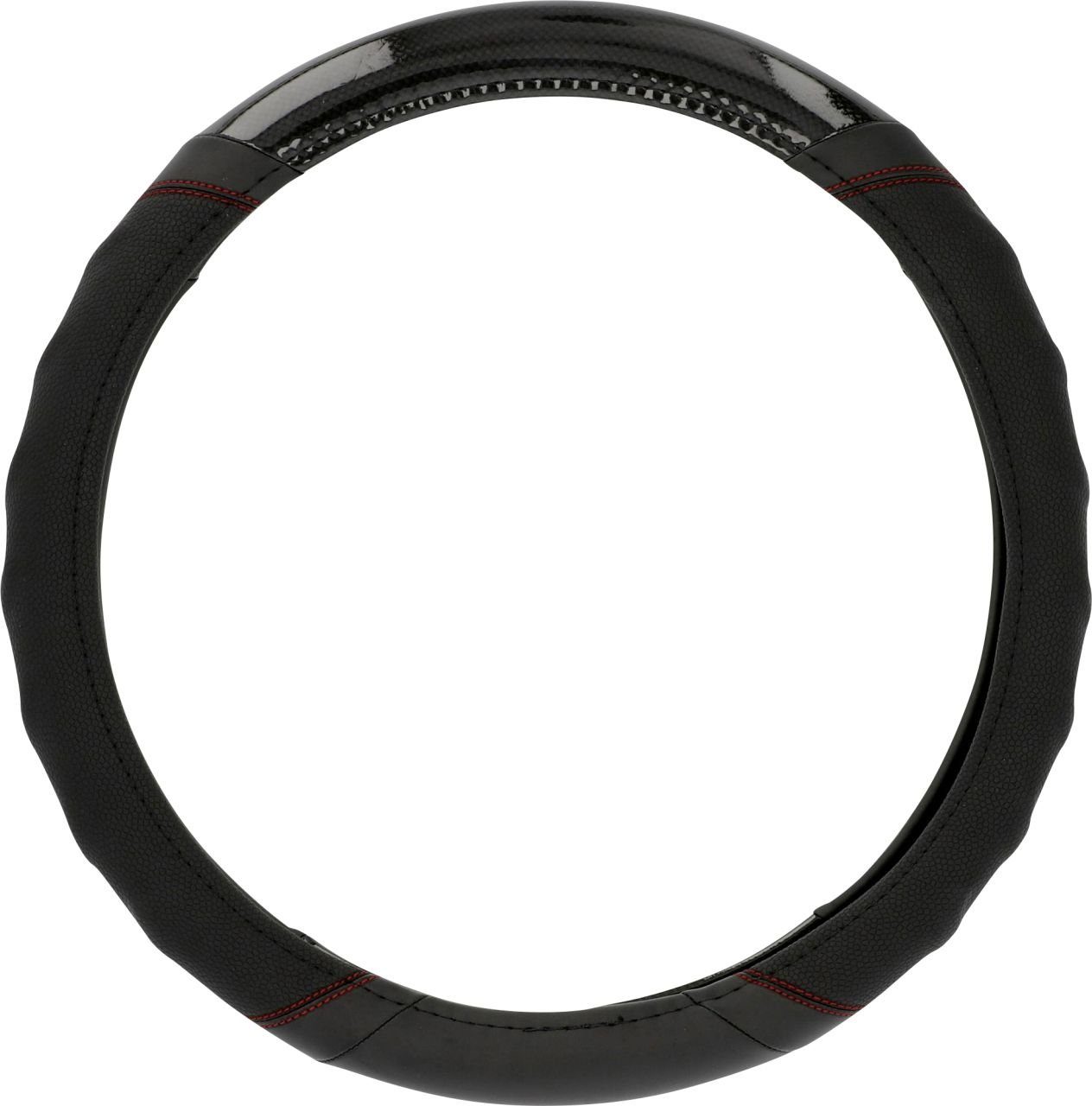 Cartrend Lenkradbezug Cartrend Lenkradhülle schwarz-carbon