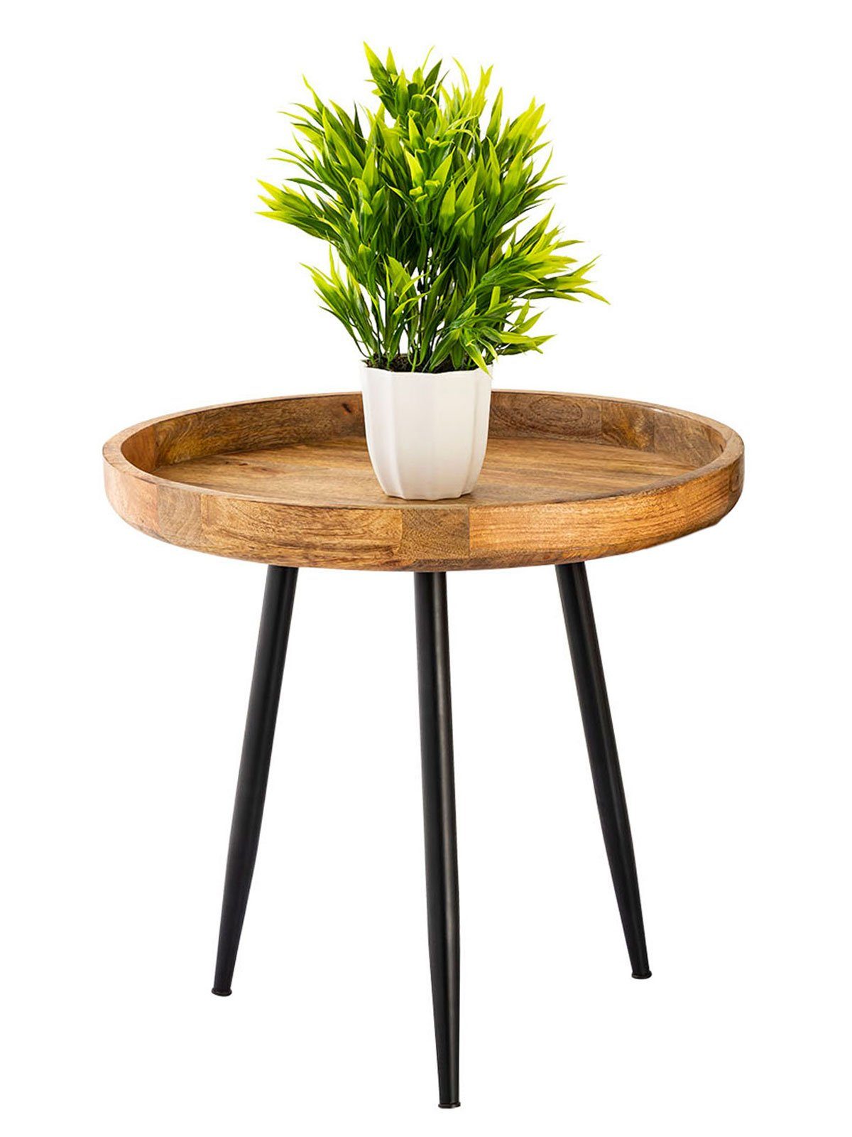 Minara Couchtisch Beistelltisch Holz rund Couchtisch Wohnzimmer