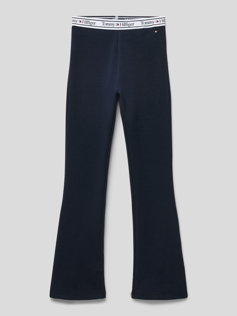 Leggings mit Label-Details in marineblau