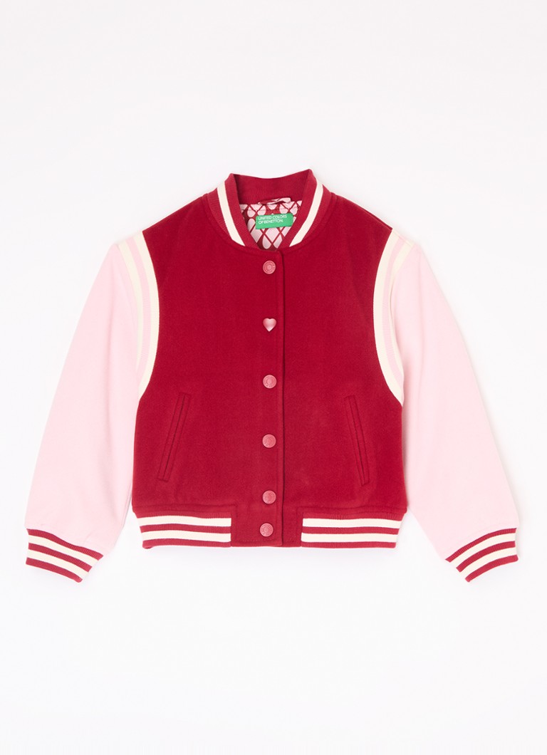 Veste de baseball Benetton en laine mélangée avec poches latérales