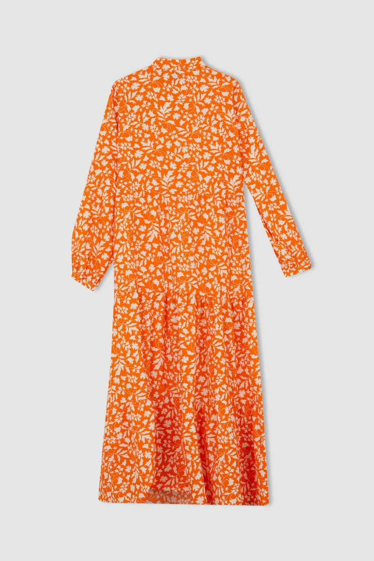 DeFacto  Relax Fit Langarmkleid aus Popeline mit halbem Rollkragen und Blumenmuster Y7835az22hs