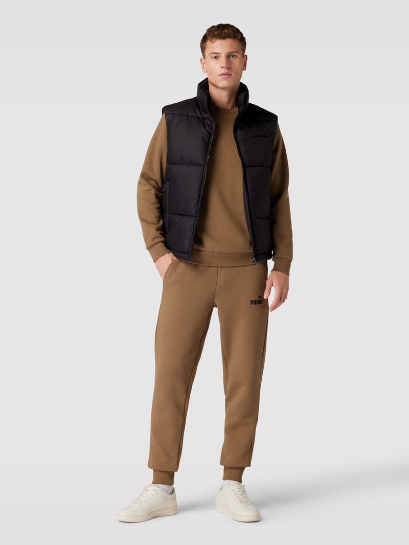 Steppweste mit Label-Stitching Modell 'LANDIN' in schwarz